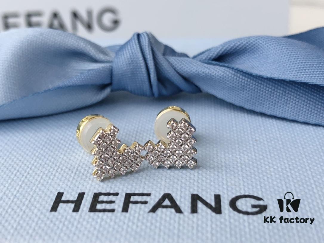 HEFANG Jewelry Declaration Diamond Stud Earrings