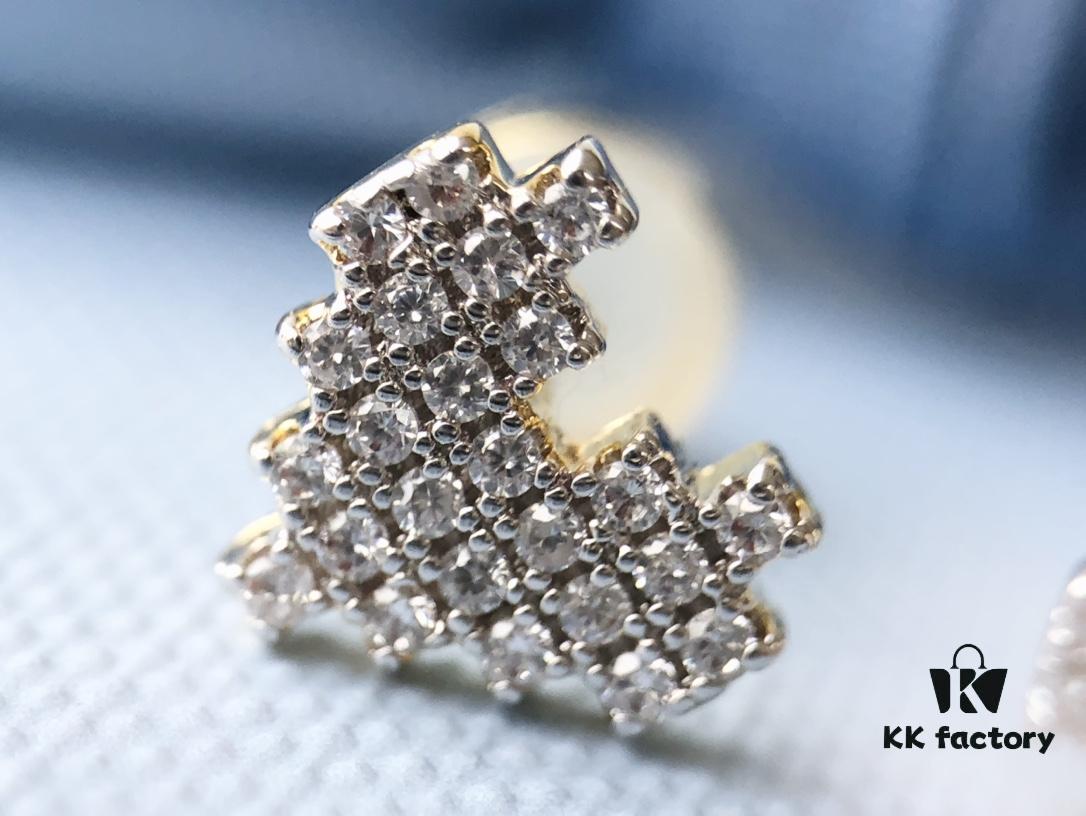 HEFANG Jewelry Declaration Diamond Stud Earrings