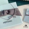 HeFang Bestseller - Ribbon Knot Pendant Necklace, Luxurious Wedding Jewelry, Elegant and Sparkling Collarbone Chain