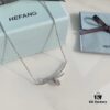 HeFang Bestseller - Ribbon Knot Pendant Necklace, Luxurious Wedding Jewelry, Elegant and Sparkling Collarbone Chain