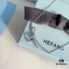 HeFang Bestseller - Ribbon Knot Pendant Necklace, Luxurious Wedding Jewelry, Elegant and Sparkling Collarbone Chain