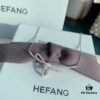 HeFang Bestseller - Ribbon Knot Pendant Necklace, Luxurious Wedding Jewelry, Elegant and Sparkling Collarbone Chain