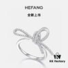 HeFang Jewelry Ribbon Bow Ring, Minimalist Statement Index Finger Ring, 2021 Wedding Collection