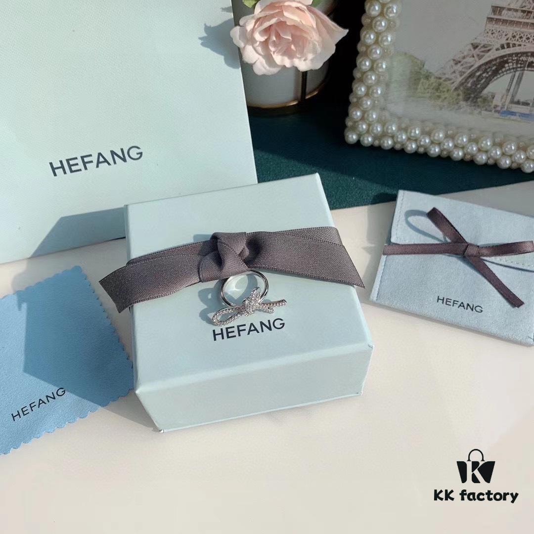 HeFang Jewelry Ribbon Bow Ring, Minimalist Statement Index Finger Ring, 2021 Wedding Collection