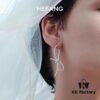 HeFang Bestseller Silk Bow Stud Earrings - 2021 Wedding Collection, Luxury Fashion Ear Cuff Inspired by Bridal Ribbons, Worn by Zhan Qiuyi