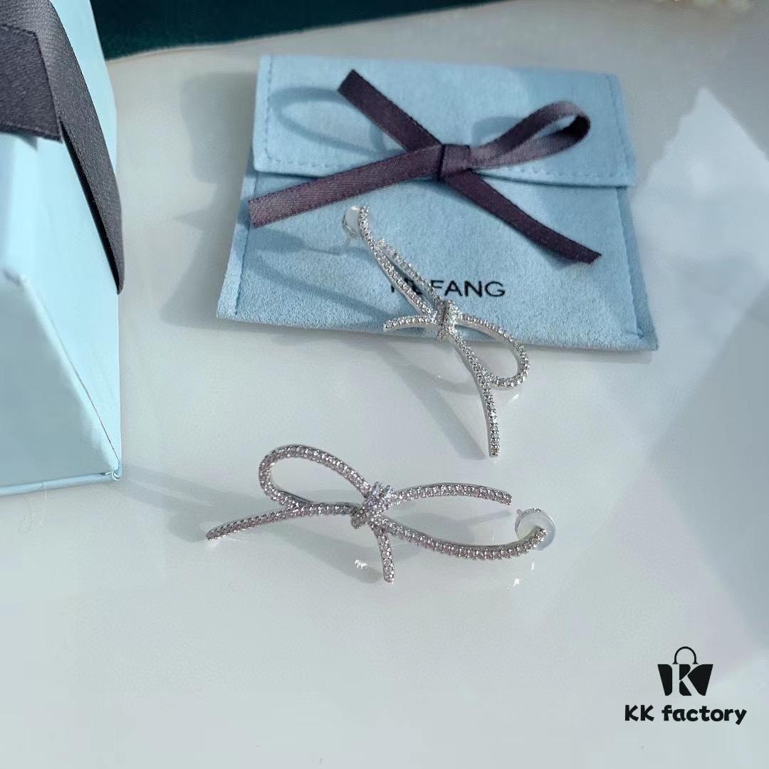 HeFang Bestseller Silk Bow Stud Earrings - 2021 Wedding Collection, Luxury Fashion Ear Cuff Inspired by Bridal Ribbons, Worn by Zhan Qiuyi