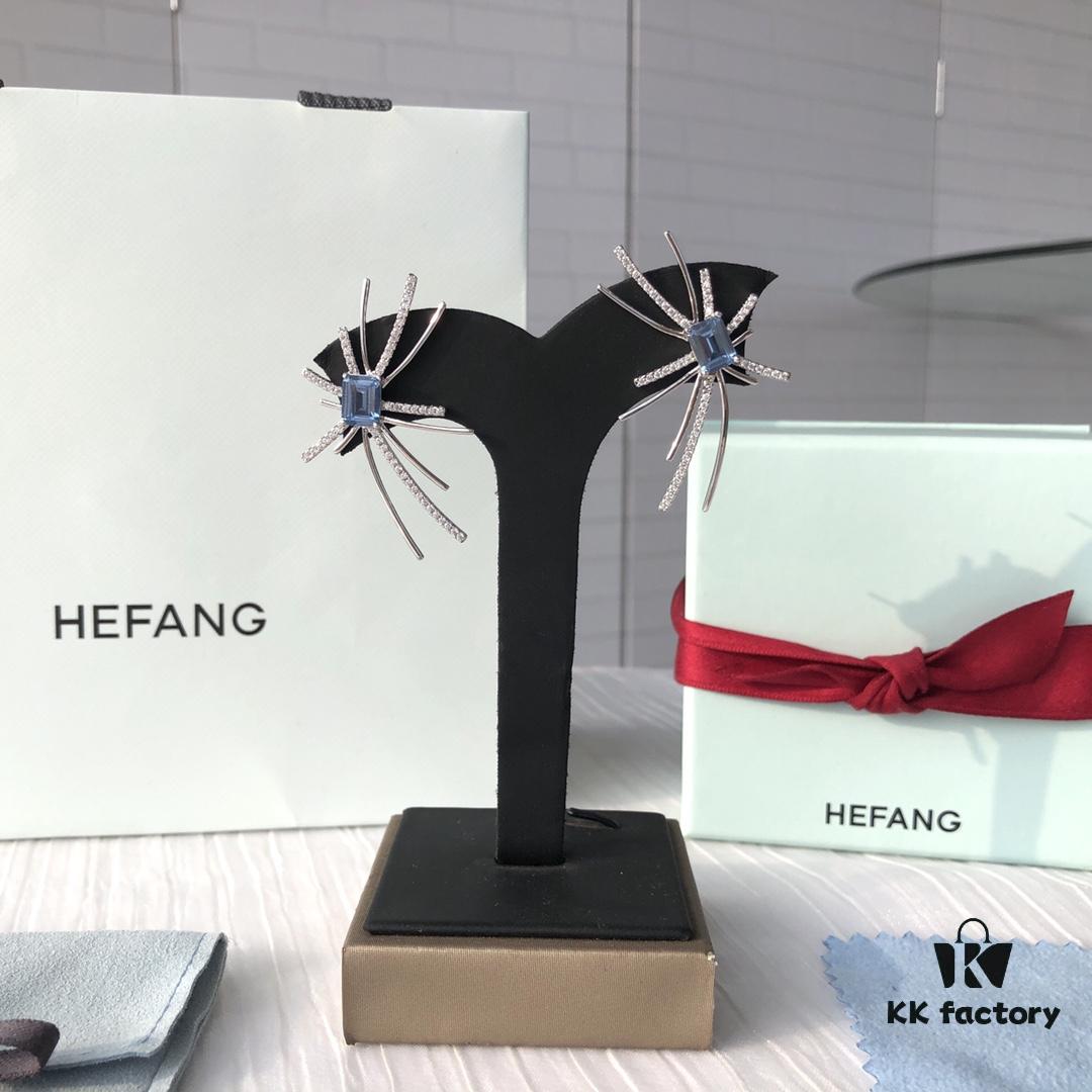 HEFANG Jewelry Ice Blue Sparkle Earrings