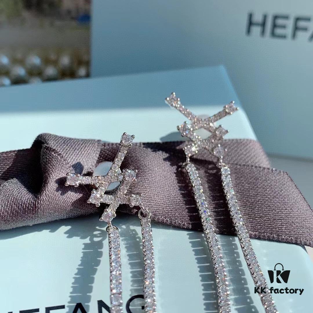 HeFang Jewelry 💎 Bow-Tied Tassel Earrings, Long Flowing Fringe Statement Earrings with Detachable Netted Design, Two Styling Options