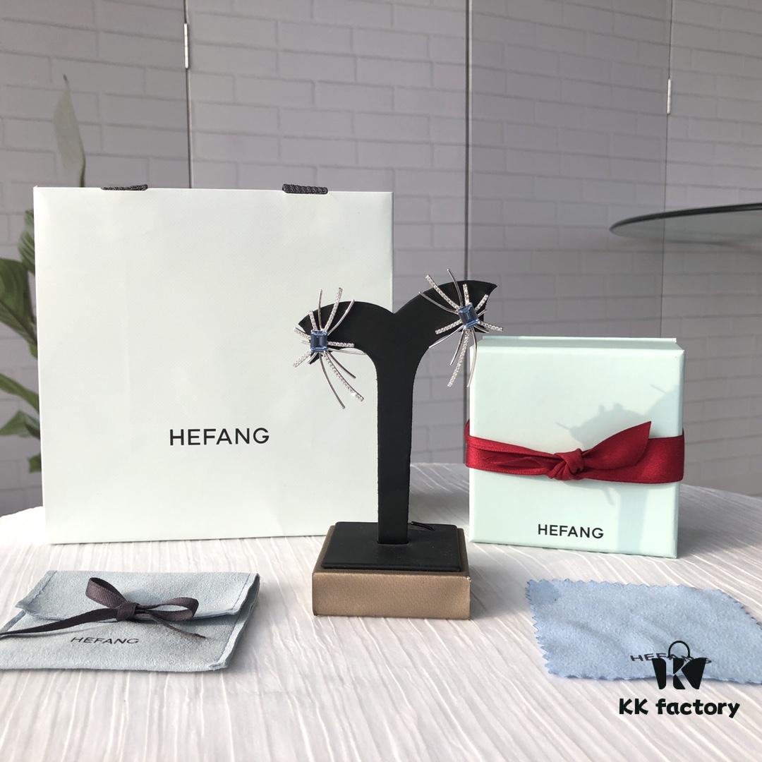 HEFANG Jewelry Ice Blue Sparkle Earrings