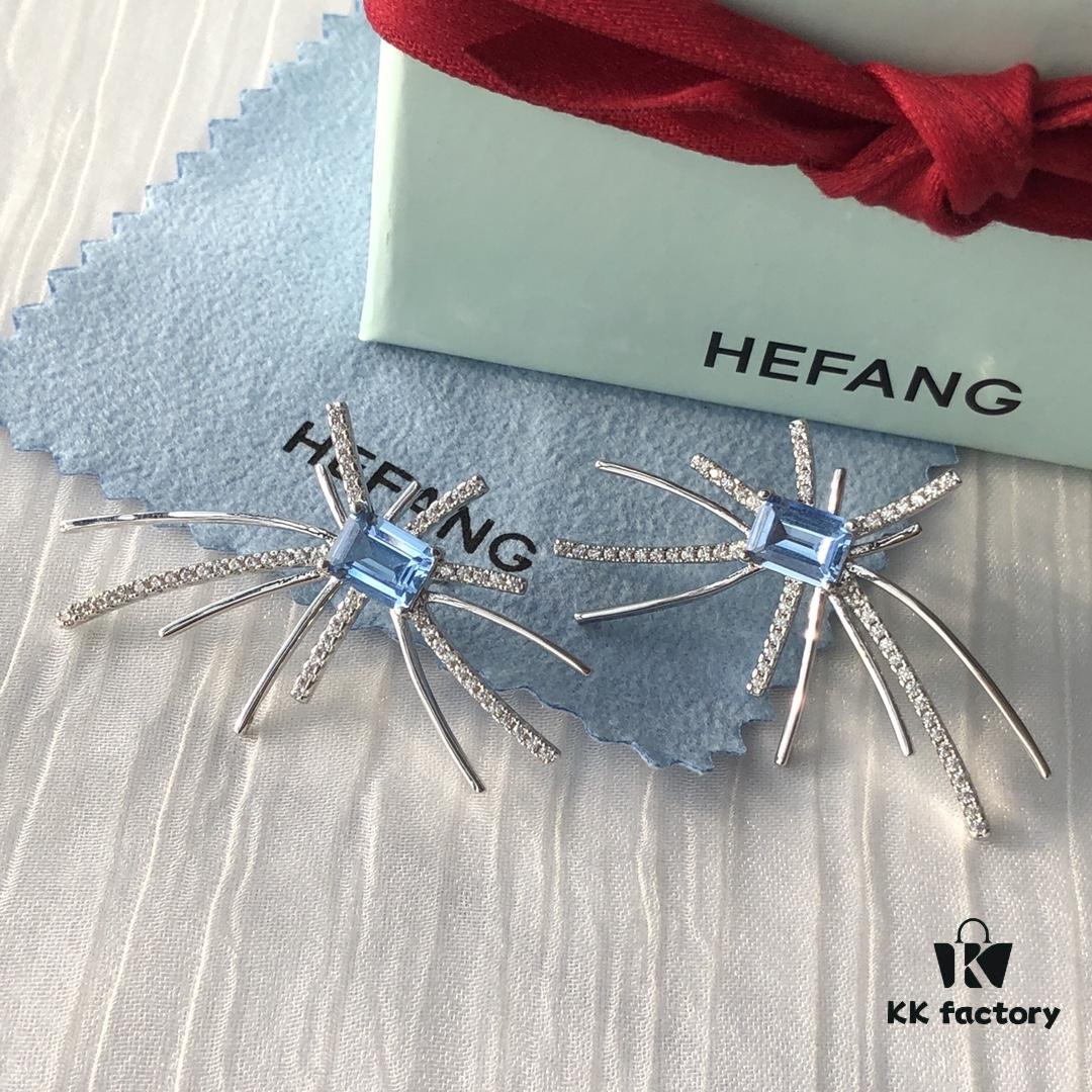 HEFANG Jewelry Ice Blue Sparkle Earrings