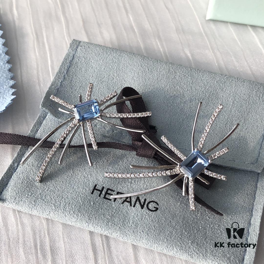 HEFANG Jewelry Ice Blue Sparkle Earrings