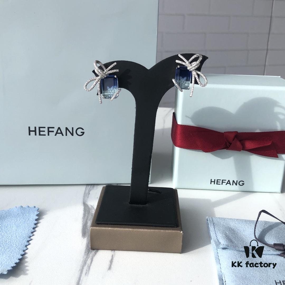 HEFANG Jewelry Ice Blue First Snow Earrings