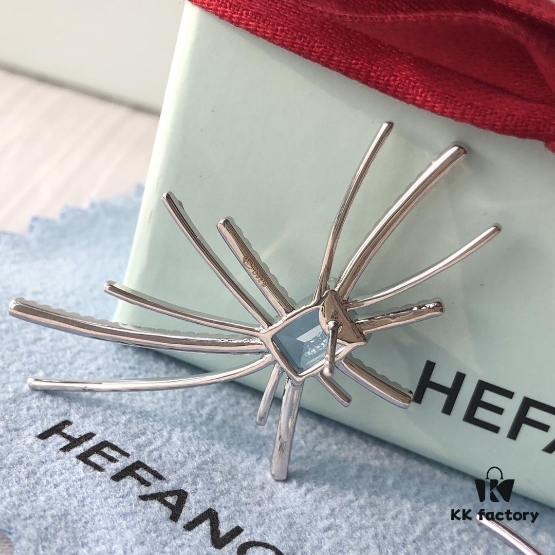 HEFANG Jewelry Ice Blue Sparkle Earrings