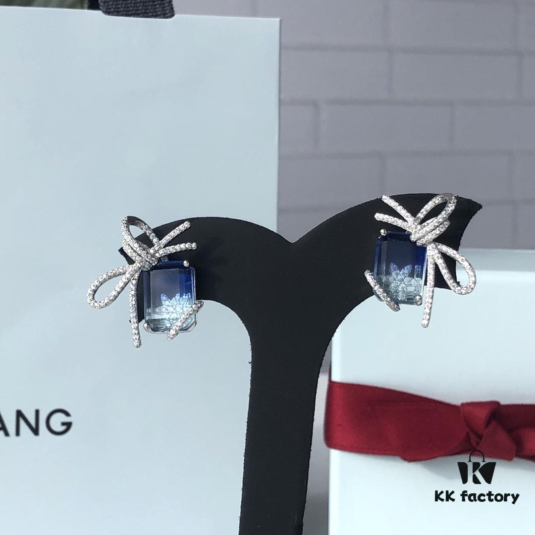 HEFANG Jewelry Ice Blue First Snow Earrings