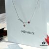 HEFANG 925 Sterling Silver Cherry Collar Necklace, Designer Pendant Jewelry
