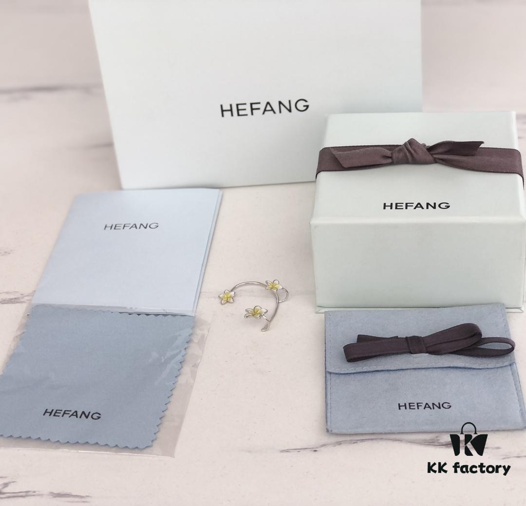 HEFANG Jewelry Frangipani Huggie Earrings