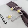 HEFANG Jewelry Frangipani Huggie Earrings