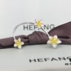HEFANG Jewelry Frangipani Huggie Earrings