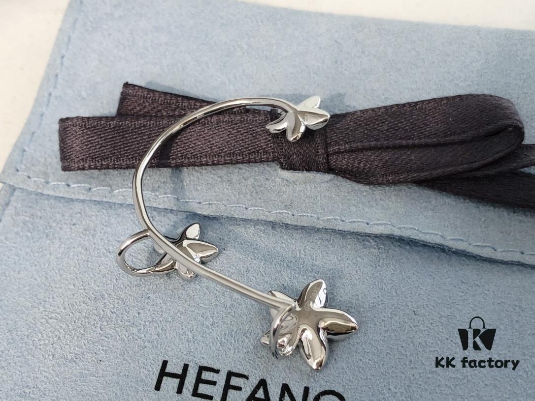 HEFANG Jewelry Frangipani Huggie Earrings