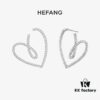 HEF@NG Jewelry Romantic Bow Ribbon Heart Elegant Stud Earrings - Celestial Bow & Heart Series, High-End Custom Design, Micro-Paved Sparkling Stones