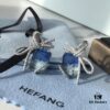 HEFANG Jewelry Ice Blue First Snow Earrings
