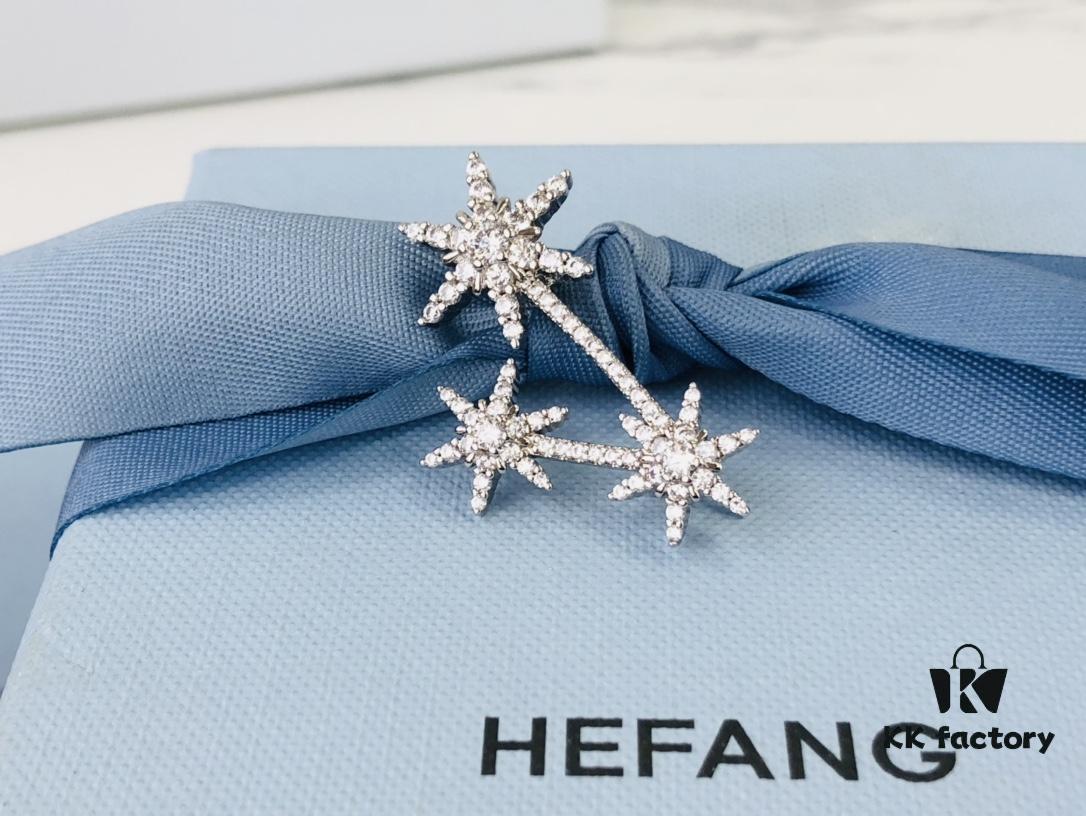 HEFANG / Drifting Snow Brooch 925 Silver Unique Sweater Collar Pin Accessory