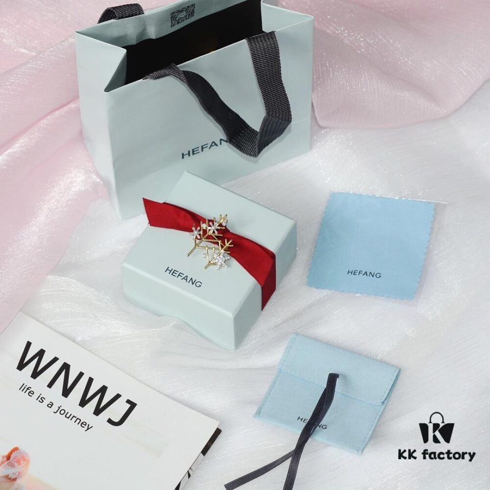 HEFANG Jewelry Snow Tree Brooch, 925 Sterling Silver, Inspired by Snow-Covered Trees in Winter