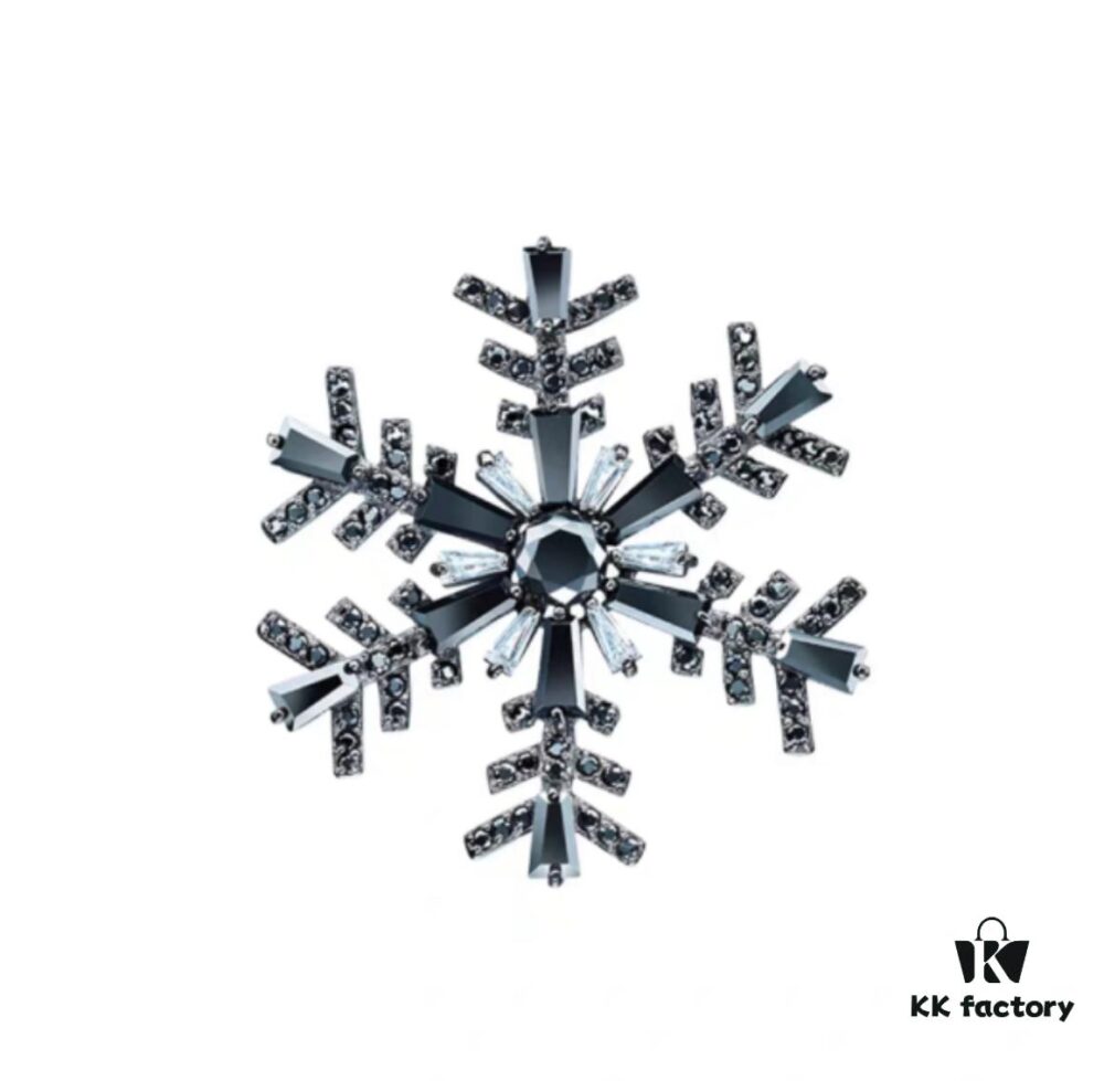 He Fang Black Snowflake Brooch