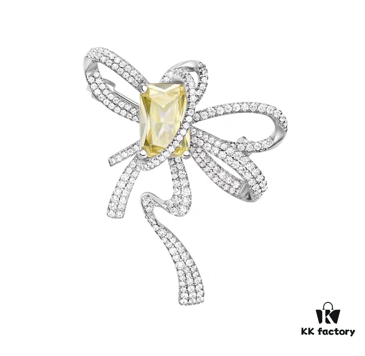 He Fang Jewelry Brilliant Draped Brooch, Elegant and Versatile Badge Pin for Women