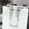 HEFANG New Arrival Peach Blossom Tiger Tassel 925 Silver Stud Earrings
