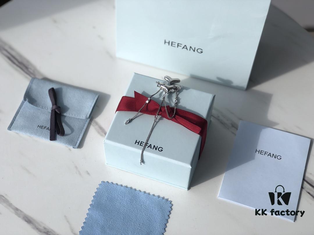 HEFANG New Arrival Peach Blossom Tiger Tassel 925 Silver Stud Earrings