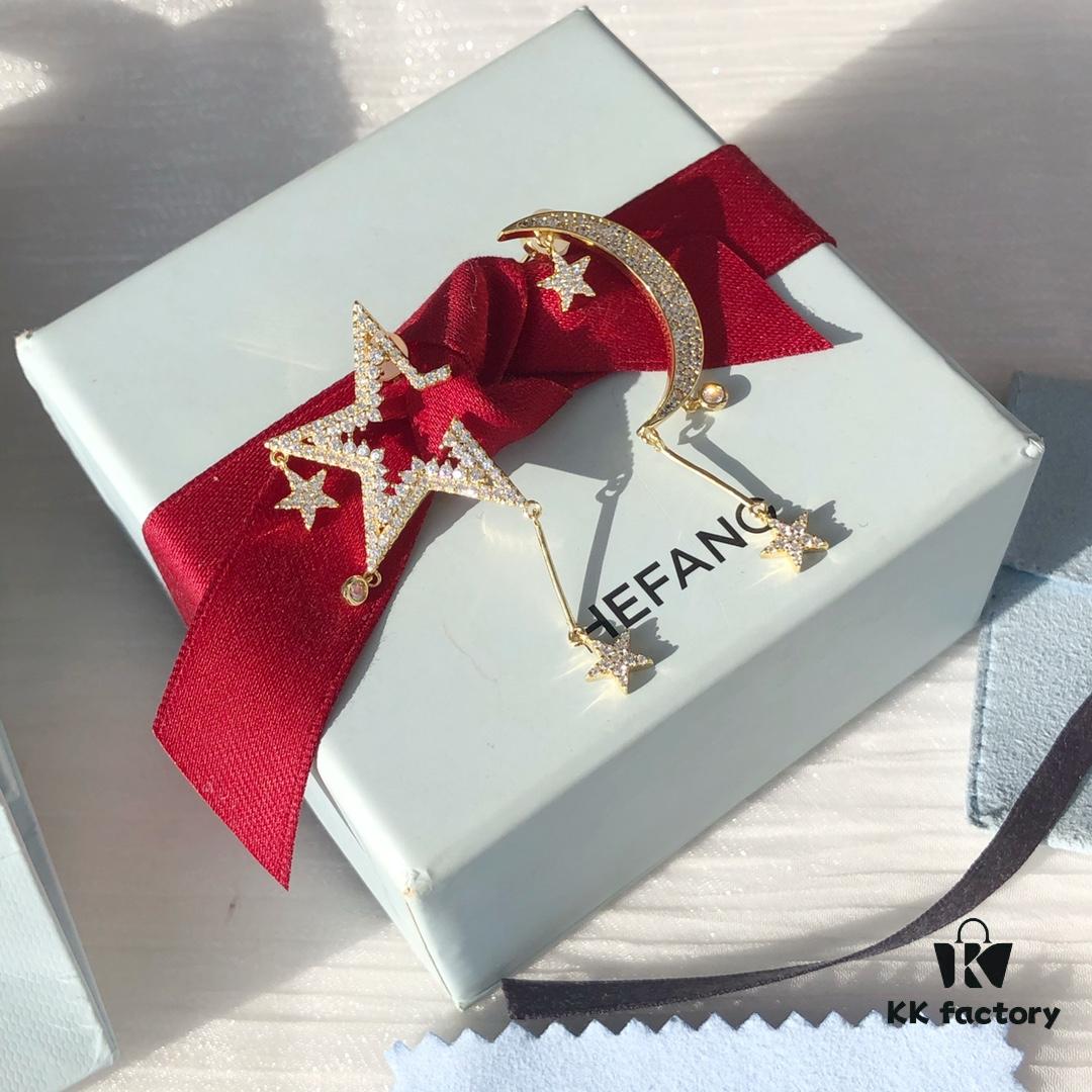 HEFANG Jewelry Starry Night Asymmetric Earrings