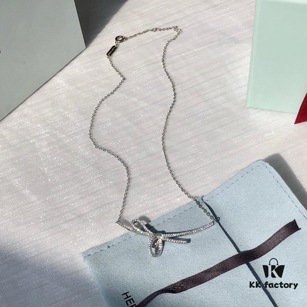 Original Design, High-End Quality HEFANG Jewelry Ribbon Knot Pendant Necklace
