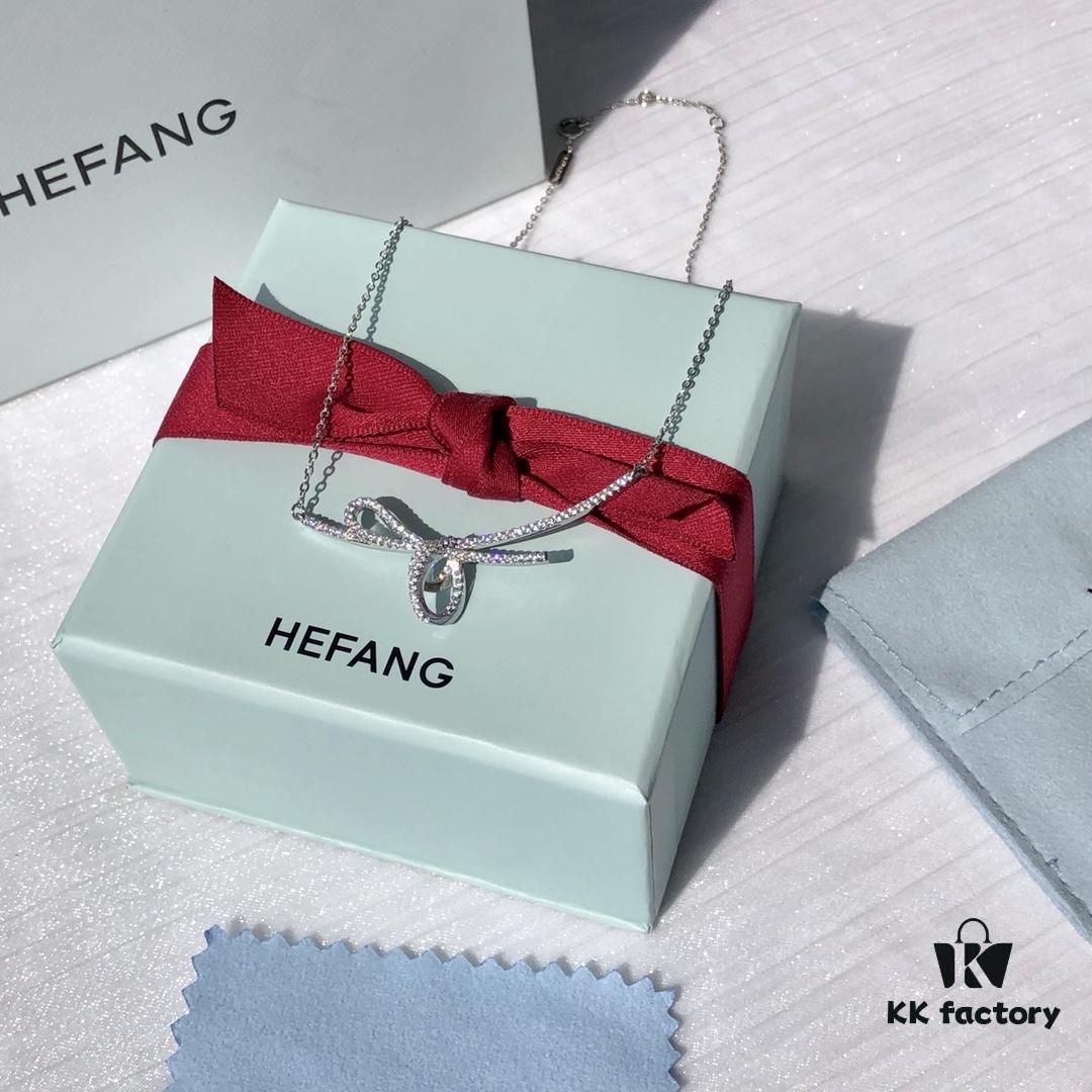Original Design, High-End Quality HEFANG Jewelry Ribbon Knot Pendant Necklace