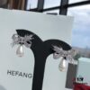 HEFANG Jewelry Bow Wheat Ear Earrings
