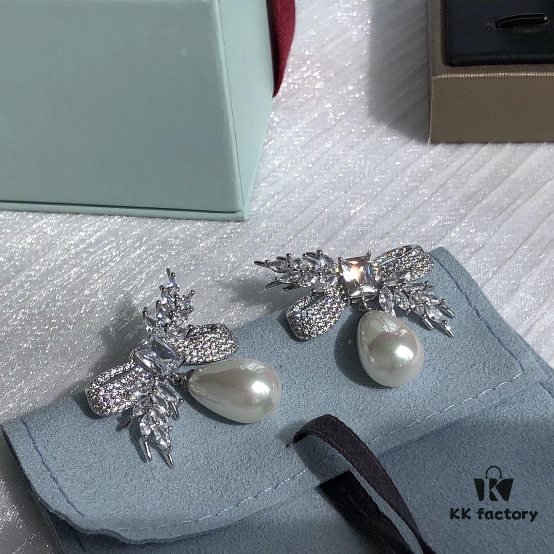 HEFANG Jewelry Bow Wheat Ear Earrings