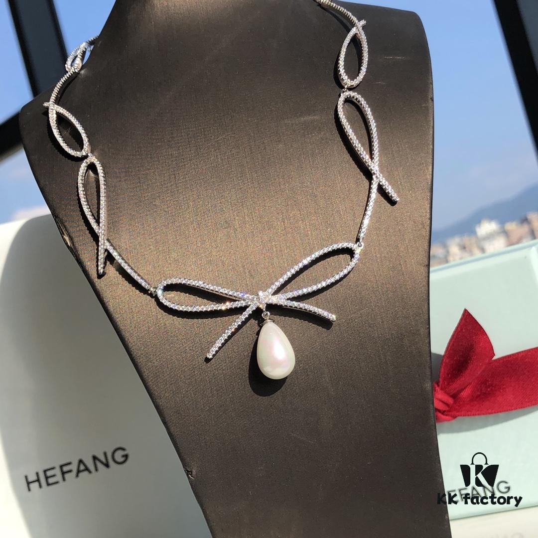 HEFANG Jewelry Bow Ribbon Necklace
