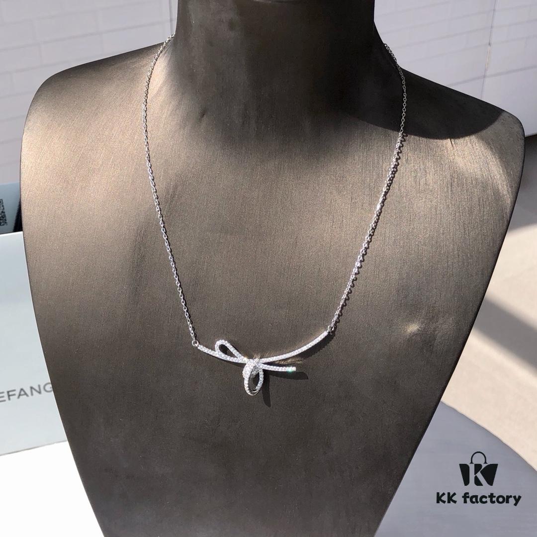Original Design, High-End Quality HEFANG Jewelry Ribbon Knot Pendant Necklace