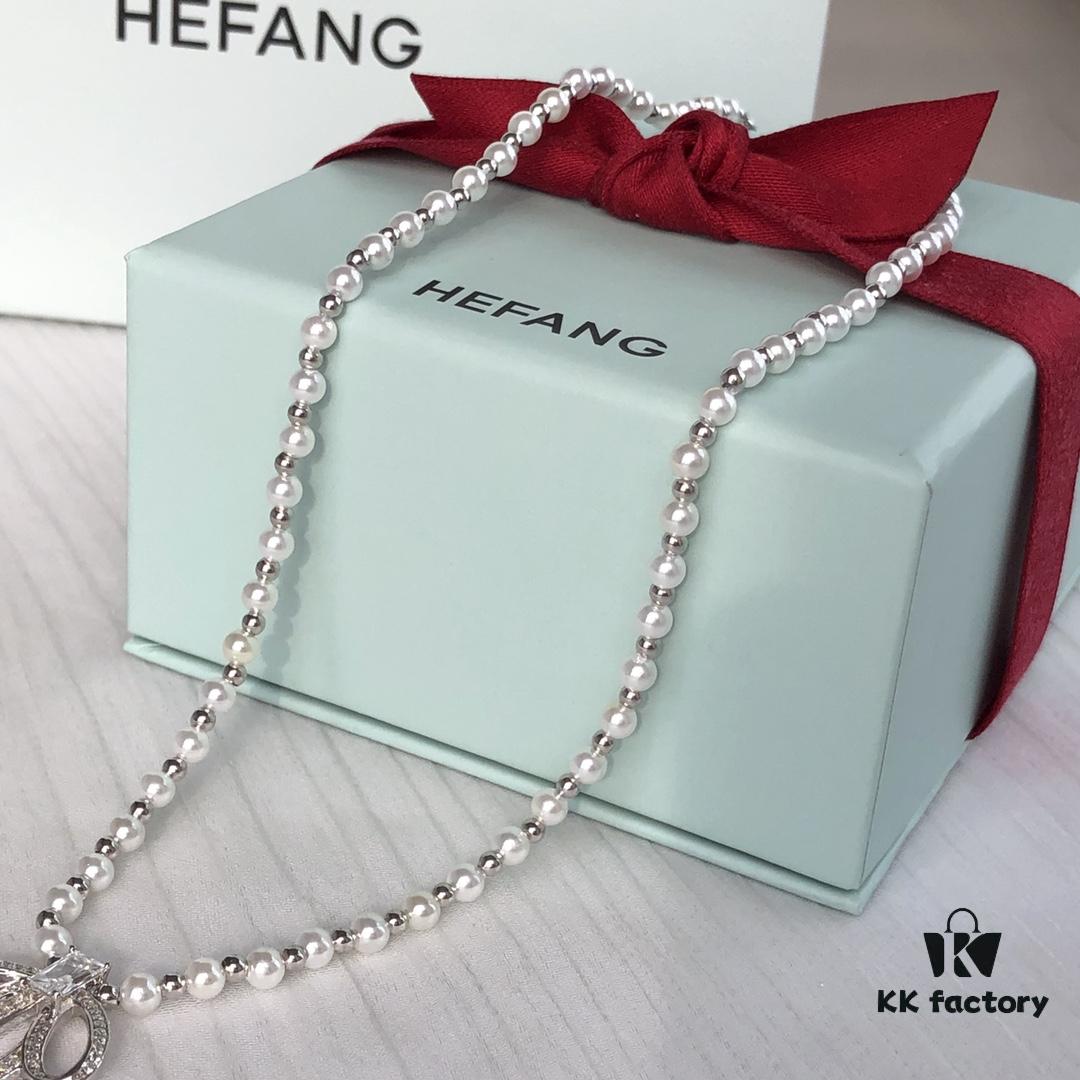 HEFANG Jewelry Elizabeth Bow Pendant Necklace