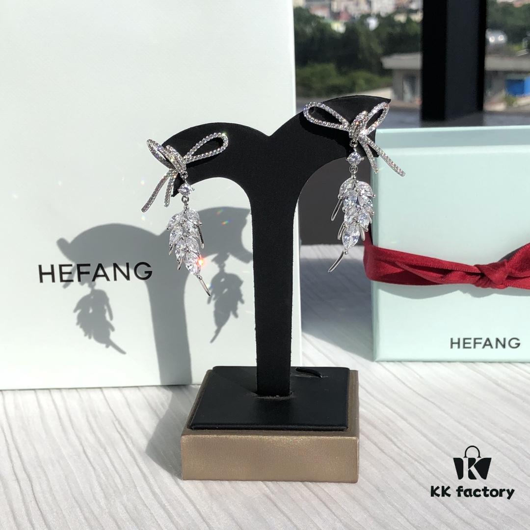 HEFANG Jewelry Ribbon Wheat Ear Earrings