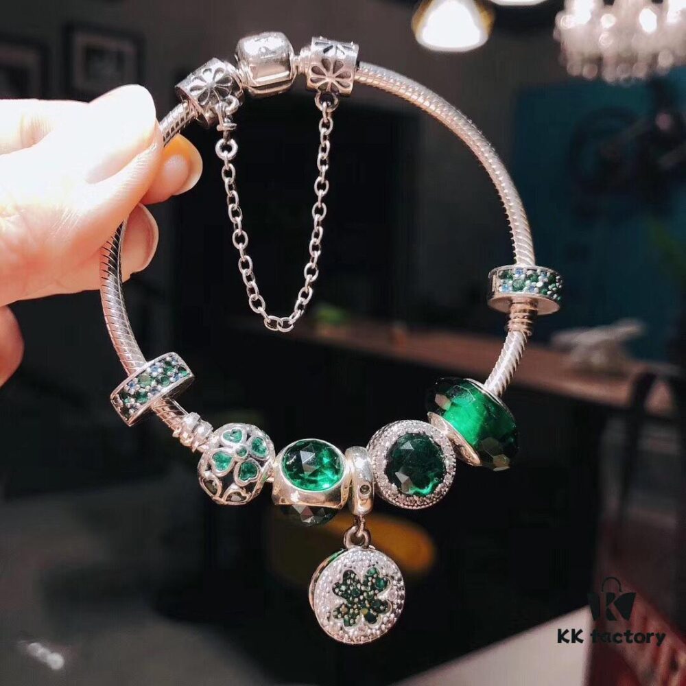 Pandora Fresh Green Clover Lucky Charm - New Arrival, Premium Replica with Authentic Materials