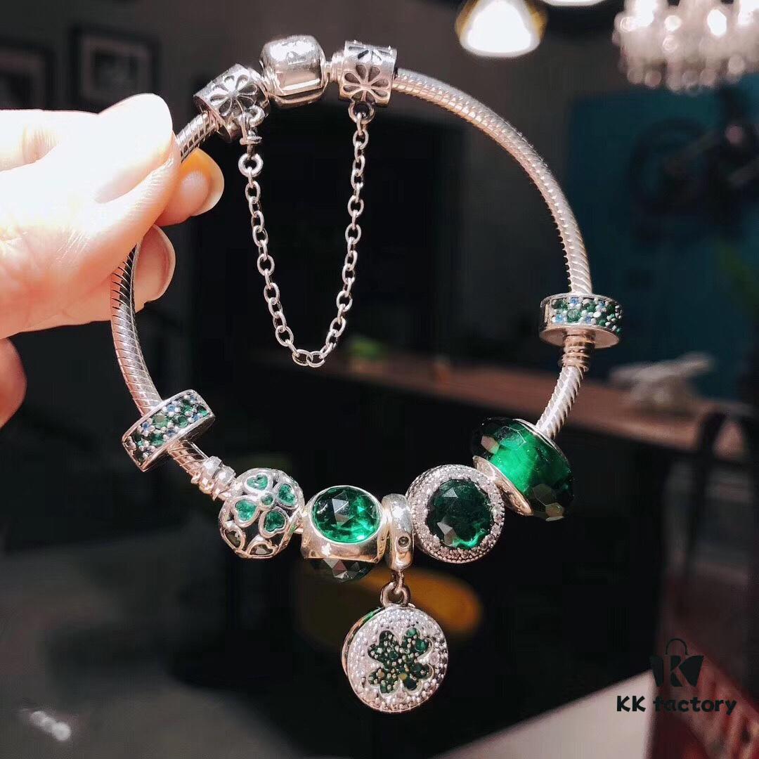 Pandora Fresh Green Clover Lucky Charm - New Arrival, Premium Replica with Authentic Materials