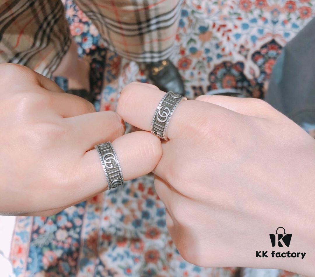 Double G Kill! Buy It Now! Classic Double G Logo Gucci-Style Vintage Couple Ring for Lovers and Best Friends