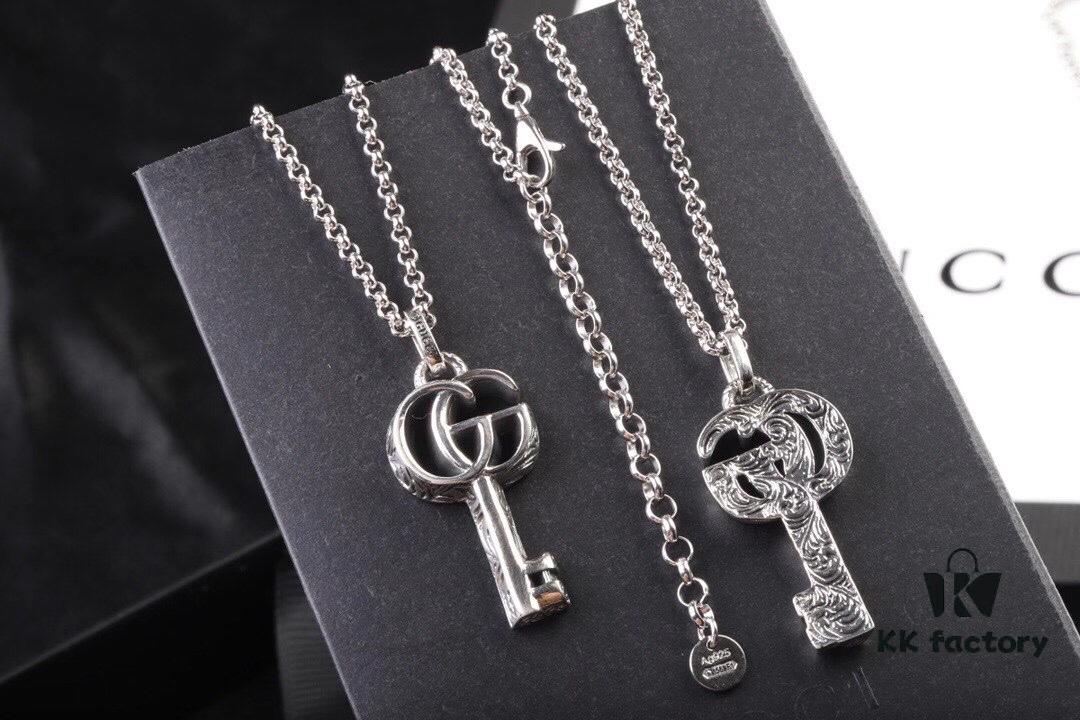 New Arrival Gucci Sterling Silver Key Necklace