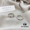 Gucci Gucci 925 Sterling Silver Fearless Love Double G Floral and Bird Couple Ring