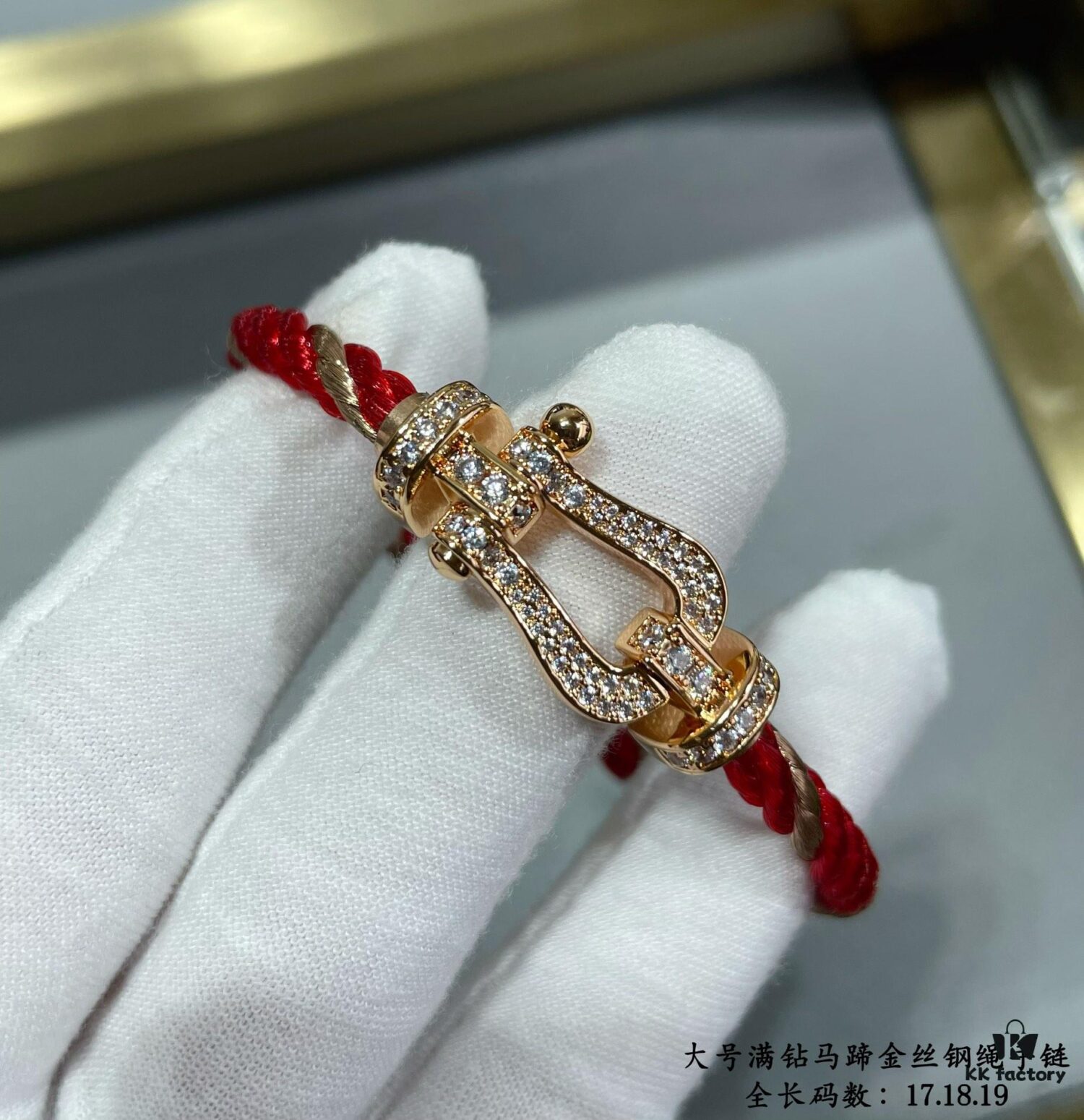 New Arrival Fred Large Full Diamond Horsehoof Gold Wire Steel Bracelet – Luxury Fashion Elegant High-End Custom Design, Thickened 18K Gold Plated Craftsmanship, Precision Micro-Pave, Must-Have Item for Influencers and Style Enthusiasts