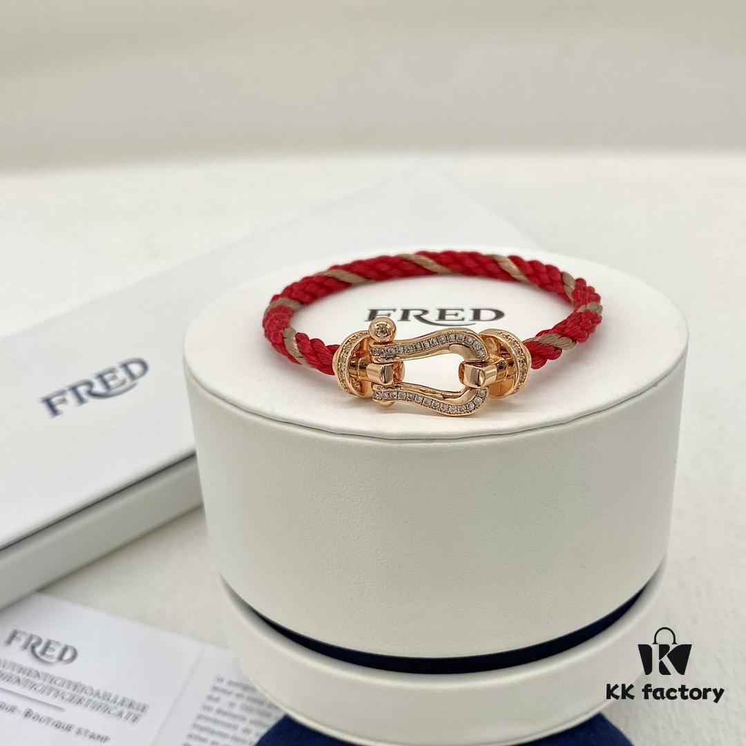 FRED Fred Force 10 Large Half-Paved Diamond Bracelet