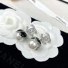 CHANE New Style White Gold Black Bud Pearl Pendant Stud Earrings
