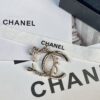 CHANE New Style Irregular Round Diamond Leaf Half-Diamond Letter Smooth Brooch