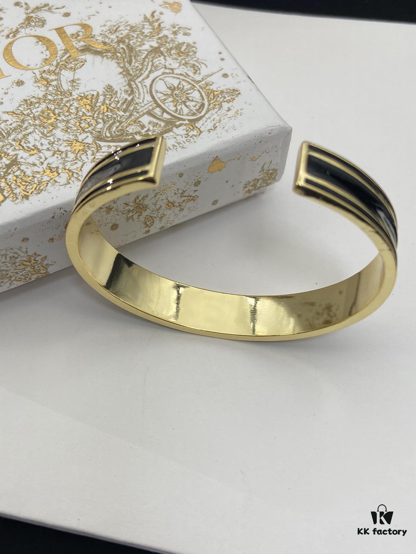 Dior 23 Code Black Letter Enamel Diamond-Paved Ring Trio Set with Bracelet 🖤